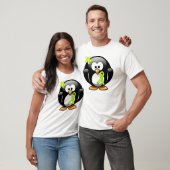 Lime Green Awareness Ribbon Penguin T-shirt (Unisex)