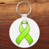 Lime Green Awareness Ribbon Sleutelhanger (Voorkant)