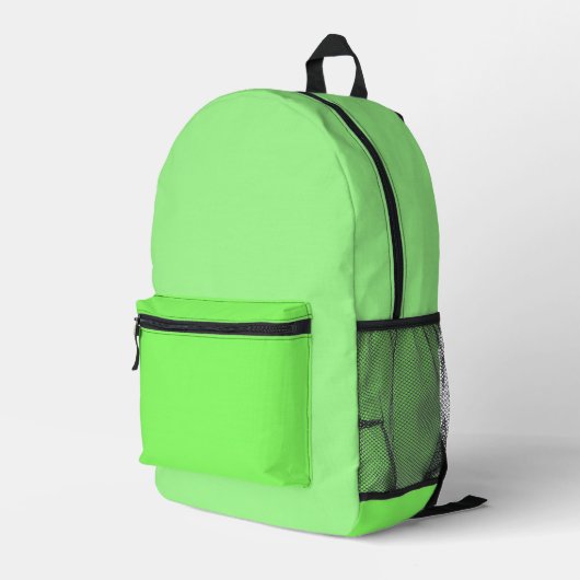Lime Green Backpack Bedrukte Rugzak (Achterkant Hoek Rechts)