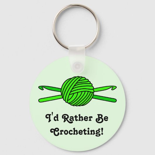Lime Green Ball van Yarn & Crochet Hooks - Versie  Sleutelhanger (Voorkant)