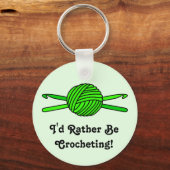 Lime Green Ball van Yarn & Crochet Hooks - Versie  Sleutelhanger (Voorkant)