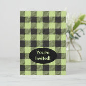 Lime Green Black Buffalo Pset Check Trendy Kaart (Staand voorkant)