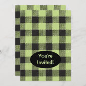 Lime Green Black Buffalo Pset Check Trendy Kaart (Voorkant / Achterkant)