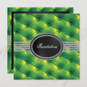 Lime Green Black Diamond Black Stropdas Party Kaart (Voorkant / Achterkant)