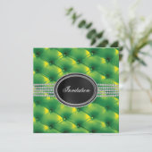 Lime Green Black Diamond Black Stropdas Party Kaart (Staand voorkant)