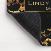 Lime Green, Black en Gold Marble-design Muismat (Hoek)