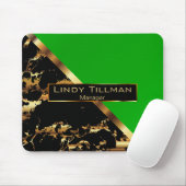 Lime Green, Black en Gold Marble-design Muismat (Met muis)