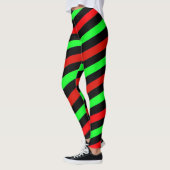 Lime Green Black en Red Stripes Leggings (Links)