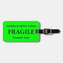 Lime Green Black Fragile Handvat met zorg