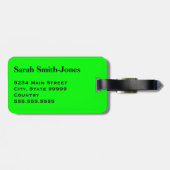 Lime Green Black Fragile Handvat met zorg Bagagelabel (Achterkant horizontaal)