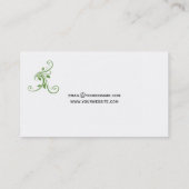 Lime Green Black Lime Green Floral Swirls Visitekaartje (Achterkant)