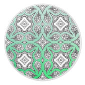 Lime Green Black Mandala Decoratief Keramische Knop (Voorkant)