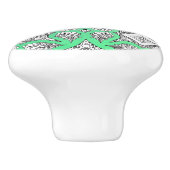 Lime Green Black Mandala Decoratief Keramische Knop (Zijkant)