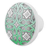 Lime Green Black Mandala Decoratief Keramische Knop (Rechts)