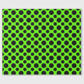 LIME Green & Black Polka Dots Cadeaupapier (Vlak)