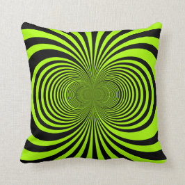 Lime Green & Black Retro Design Kussen