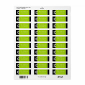 Lime Green Black Star of David Retouradres Etiket (Full Sheet)