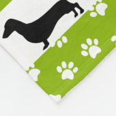 Lime Green Black & White Dachshund Fleece Blanket (Hoek)