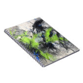 Lime Green Blue Black Abstracte Chaos Notitieboek (Rechterzijde)