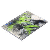 Lime Green Blue Black Abstracte Chaos Notitieboek (Linkerzijde)