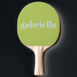 Lime Green Blue Bold Typografie Persoonlijke naam Tafeltennisbatje<br><div class="desc">Vet Moderne Typografie Persoonlijke naam Ping Pong Paddle in Lime Green en Pastel Light Blue</div>