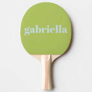 Lime Green Blue Bold Typografie Persoonlijke naam Tafeltennisbatje
