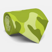 Lime Green Blue Combo CAMO Moderne Stropdas (Opgerold)