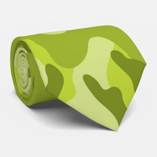 Lime Green Blue Combo CAMO Moderne Stropdas (Opgerold)