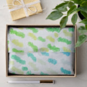 Lime Green Blue Swirls Abstracte Waterverf Tissuepapier (Geschenk)