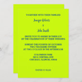 Lime Green Blue Weddenschap, helder en eenvoudig Kaart (Voorkant / Achterkant)