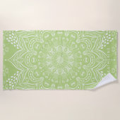 Lime Green Boho Mandala Persoonlijk Strandlaken (Voorkant)