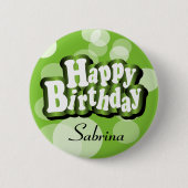 Lime Green Bokeh Birthday Design Ronde Button 5,7 Cm (Voorkant)