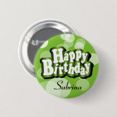 Lime Green Bokeh Birthday Design Ronde Button 5,7 Cm (Voorkant /achterkant)