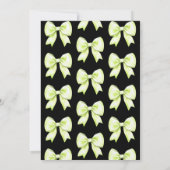 Lime Green Bow Coquette Script Sweet 16 Black Kaart (Achterkant)