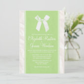 Lime Green  Bow & Linen Wedding Invitations Kaart (Staand voorkant)