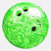 Lime Green Bowling Ball Stickers (Voorkant)