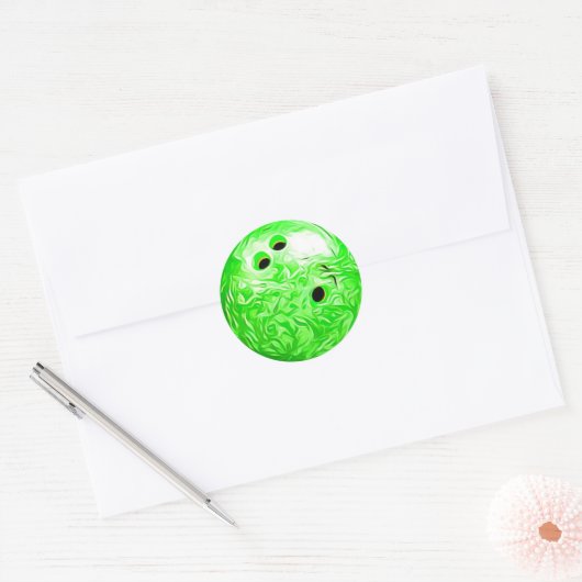 Lime Green Bowling Ball Stickers (Envelop)