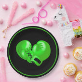 Lime Green Boxing Handschoenen Design Paper Party  Papieren Bordje (Feest)