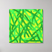 Lime Green Brush Strokes Canvas Wall Art (Voorkant)