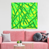 Lime Green Brush Strokes Canvas Wall Art Afdruk (Insitu (Woonkamer))
