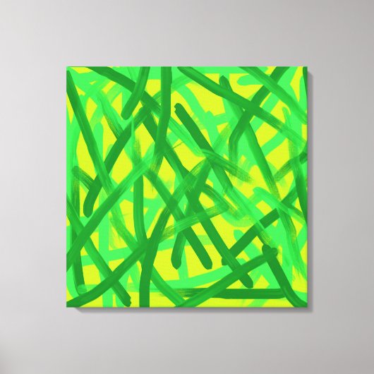 Lime Green Brush Strokes Canvas Wall Art Afdruk (Voorkant)