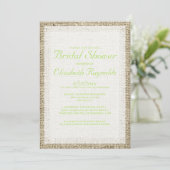 Lime Green Burlap Bridal Shower Invitations Kaart (Staand voorkant)