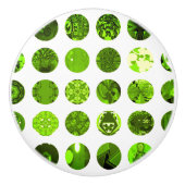 Lime Green Busy Polka Dots Keramische Knop (Voorkant)