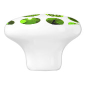 Lime Green Busy Polka Dots Keramische Knop (Zijkant)
