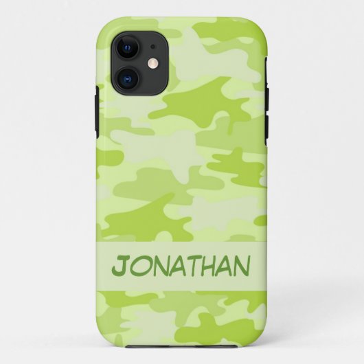 Lime Green Camo Camouflage Name Persoonlijk Case-Mate iPhone Case (Achterkant)