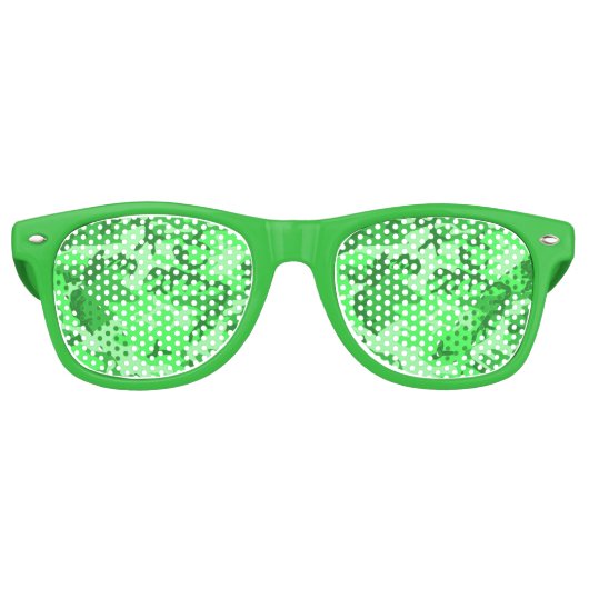 Lime Green Camo Lens Sunbril/Shades Retro Zonnebril (Voorkant)