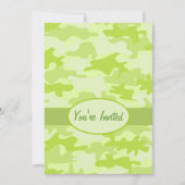 Lime Green Camouflage Party Event Kaart (Voorkant)