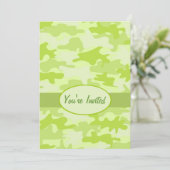 Lime Green Camouflage Party Event Kaart (Staand voorkant)