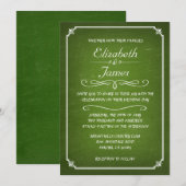 Lime Green  Chalkboard Wedding Invitations Kaart (Voorkant / Achterkant)