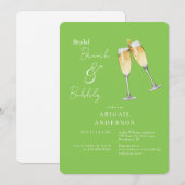 Lime Green Champagne Bruids Brunch Douche Kaart (Voorkant / Achterkant)